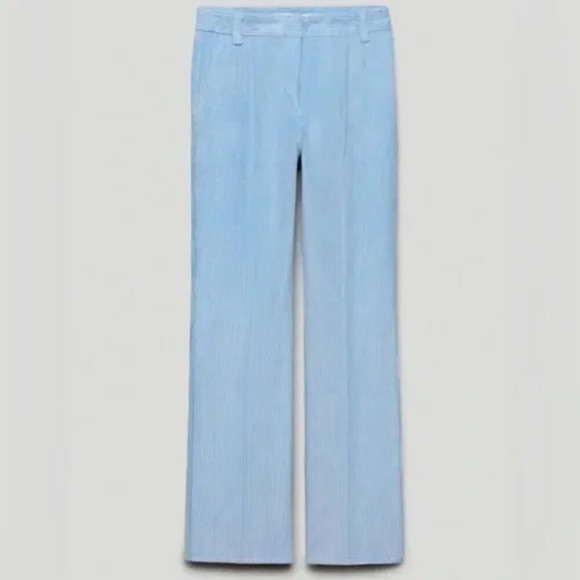 Aritzia Sunday Best Harvey Corduroy Wide Leg Pants Dune Blue Size 4 - Picture 4 of 11